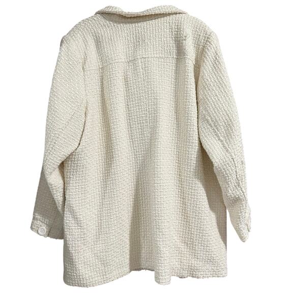 Lane Bryant Women’s plus size 26/28 Creamy White Wool Coat Jacket zip up pockets - Picture 3 of 4